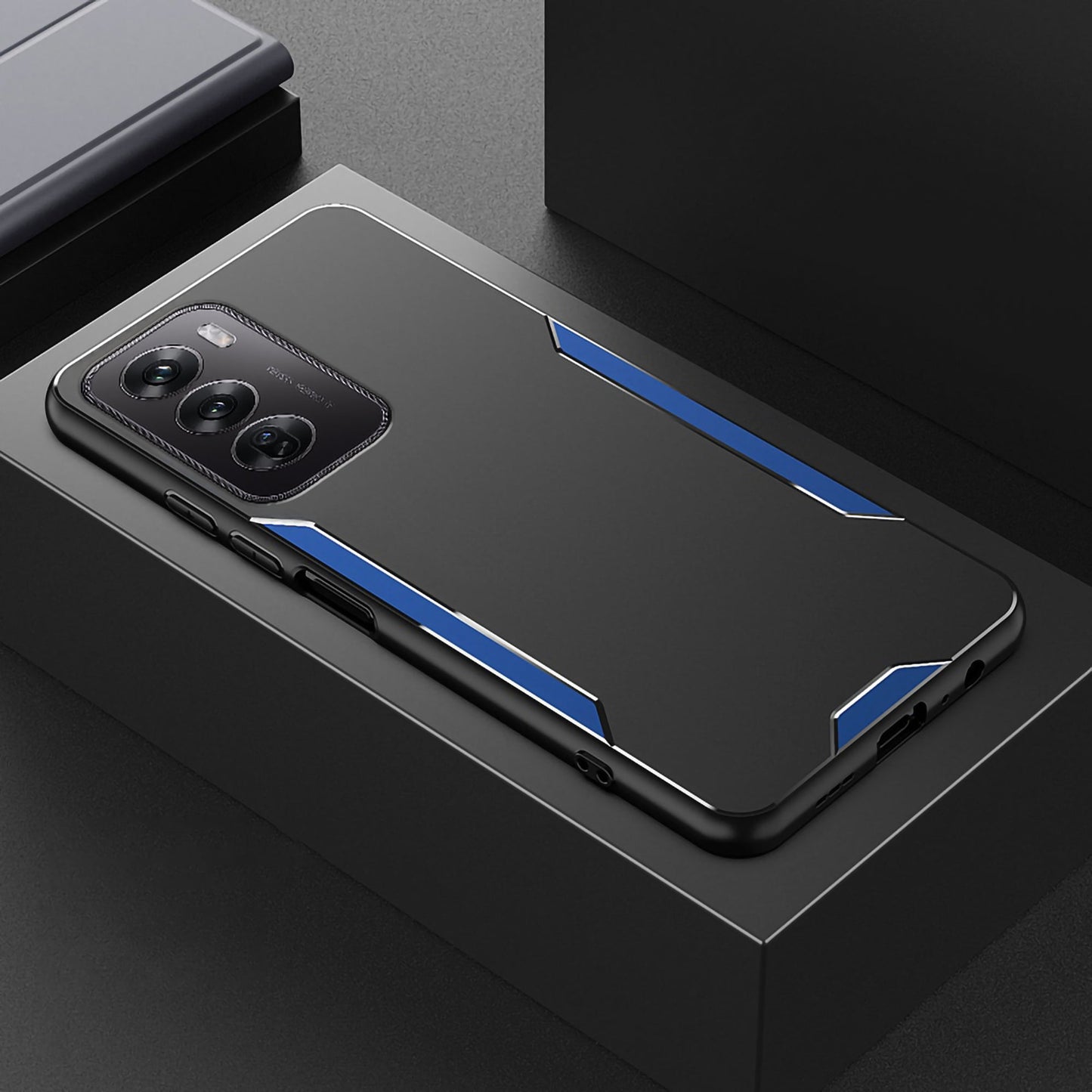 Blue Oppo Reno 12 Pro 5G Luxury Aluminum Metal Frame Protective Cover