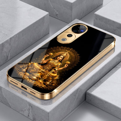 Vivo V40 Pro 5G Golden Maa Lakshmi Gold Electroplated Glass Phone Back Case