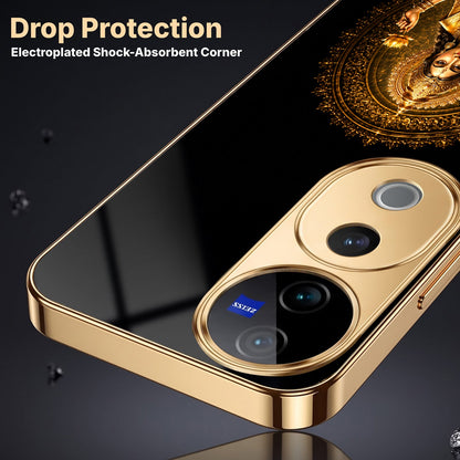 Vivo V40 Pro 5G Golden Maa Lakshmi Gold Electroplated Glass Phone Back Case