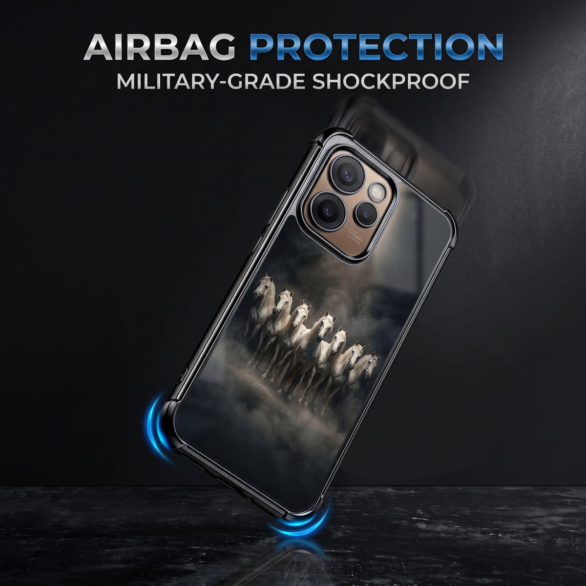 Oppo Reno 15 Pro Mini 5G Running Horses Airbags Printed Back Case