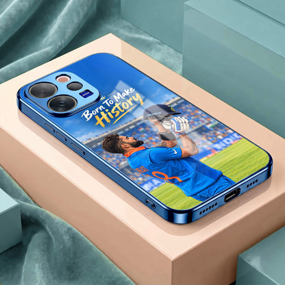 Vivo V70 5G Born TO Make History Blue Electroplated Glass Phone Back Case