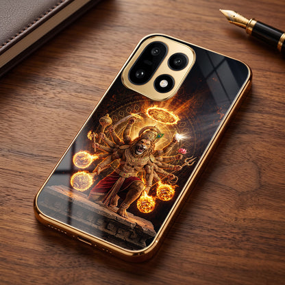 OnePlus 15 5G Lord Narasimha Gold Electroplated Glass Phone Back Case
