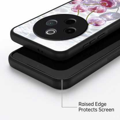 Vivo T4 5G Purple Transparent Cherry Acrylic Glass Back Case