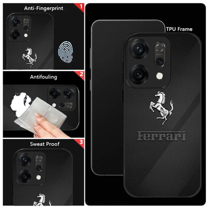 Oppo Reno 14 5G Premium Acrylic Shockproof Glass Back Case (Ferrari Carbon Fiber)