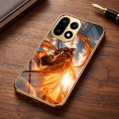 OnePlus 15 5G Divine Hanuman Gold Electroplated Glass Phone Back Case