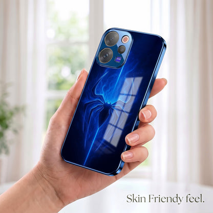 Vivo V70 5G Neon Spider Blue Electroplated Glass Phone Back Case