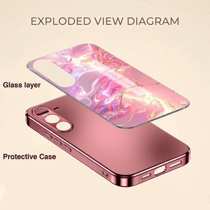 Samsung Galaxy A56 5G Pearl Aurora Pink Electroplated Glass Phone Back Case