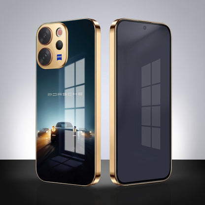 Vivo V70 5G Porsche Luxury Gold Electroplated Glass Phone Back Case