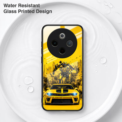 Vivo T4 5G Yellow Transformers Car Acrylic Glass Back Case