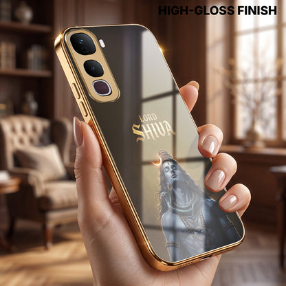 Vivo Y400 Pro Lord Shiva Gold Electroplated Glass Phone Back Case