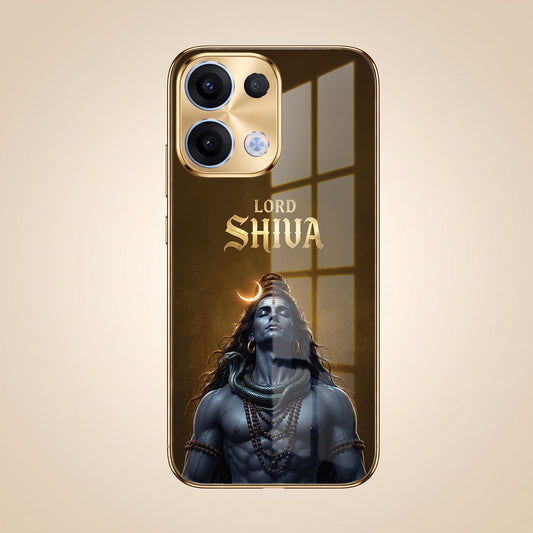 Oppo Reno 13 5G Lord Shiva Gold Electroplated Glass Phone Back Case