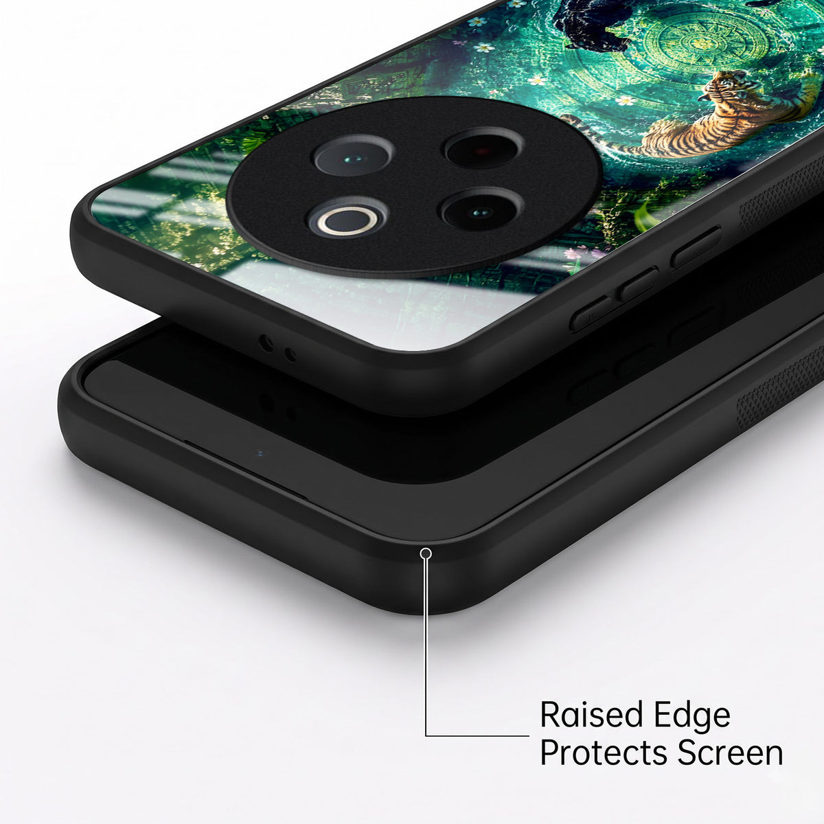 Vivo T4 5G Tiger & Panther Mystic Acrylic Glass Back Case