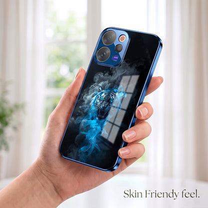 Vivo V70 5G Blue Spirit Tiger Blue Electroplated Glass Phone Back Case