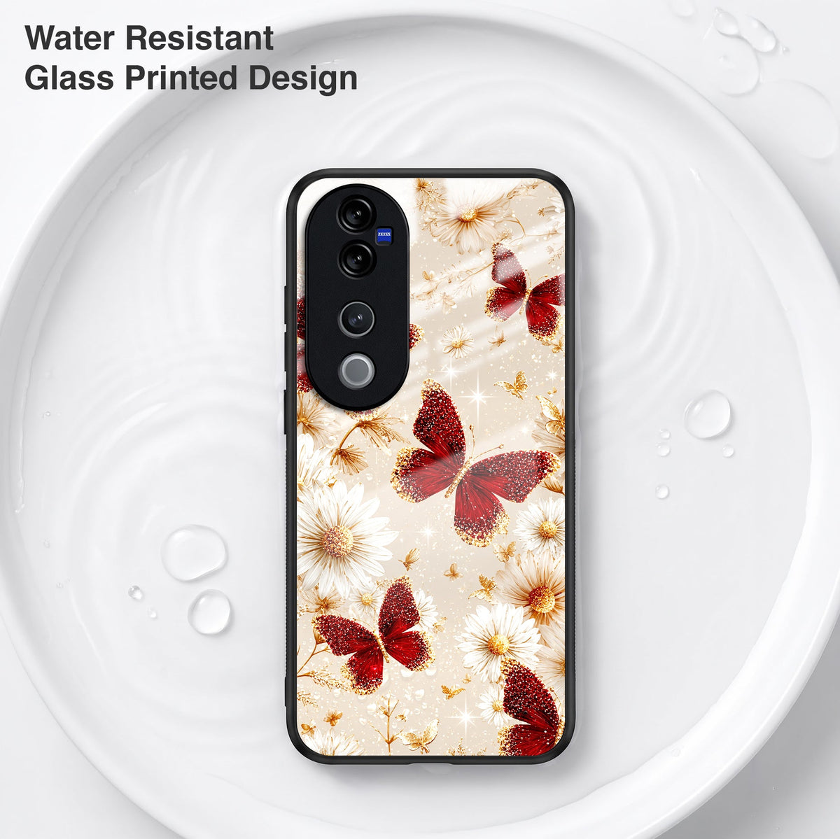 Vivo V40 Pro 5G Butterfly Floral Acrylic Glass Back Case