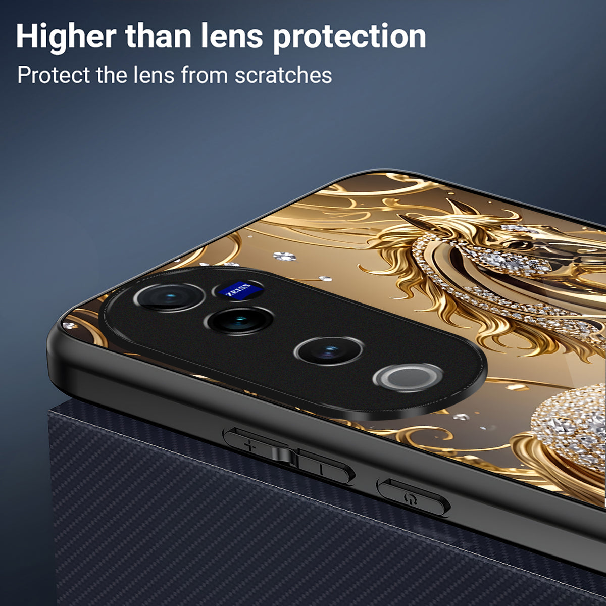 Vivo V40 Pro 5G Luxury Horse Texture Acrylic Glass Back Case