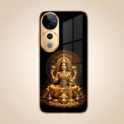 Vivo V40 Pro 5G Golden Maa Lakshmi Gold Electroplated Glass Phone Back Case