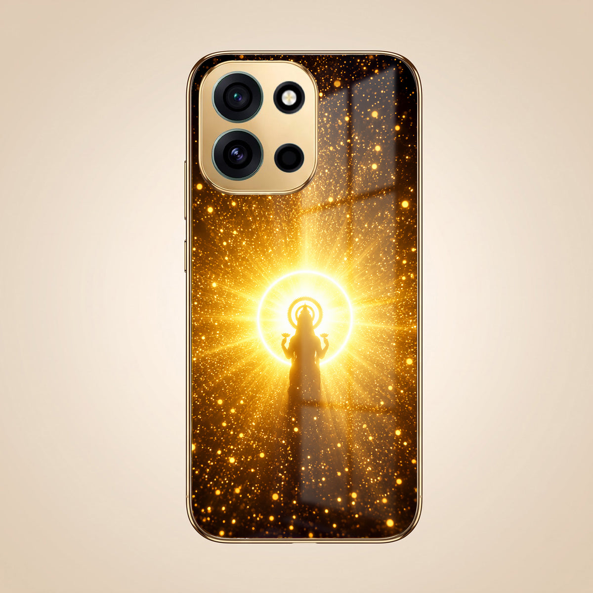 OnePlus Nord 6 5G Lakshmi Sacred Gold Electroplated Glass Phone Back Case