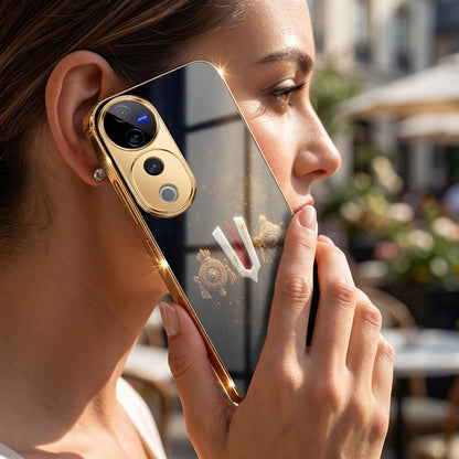Vivo V40 Pro 5G Royal Heritage Edition Gold Electroplated Glass Phone Back Case