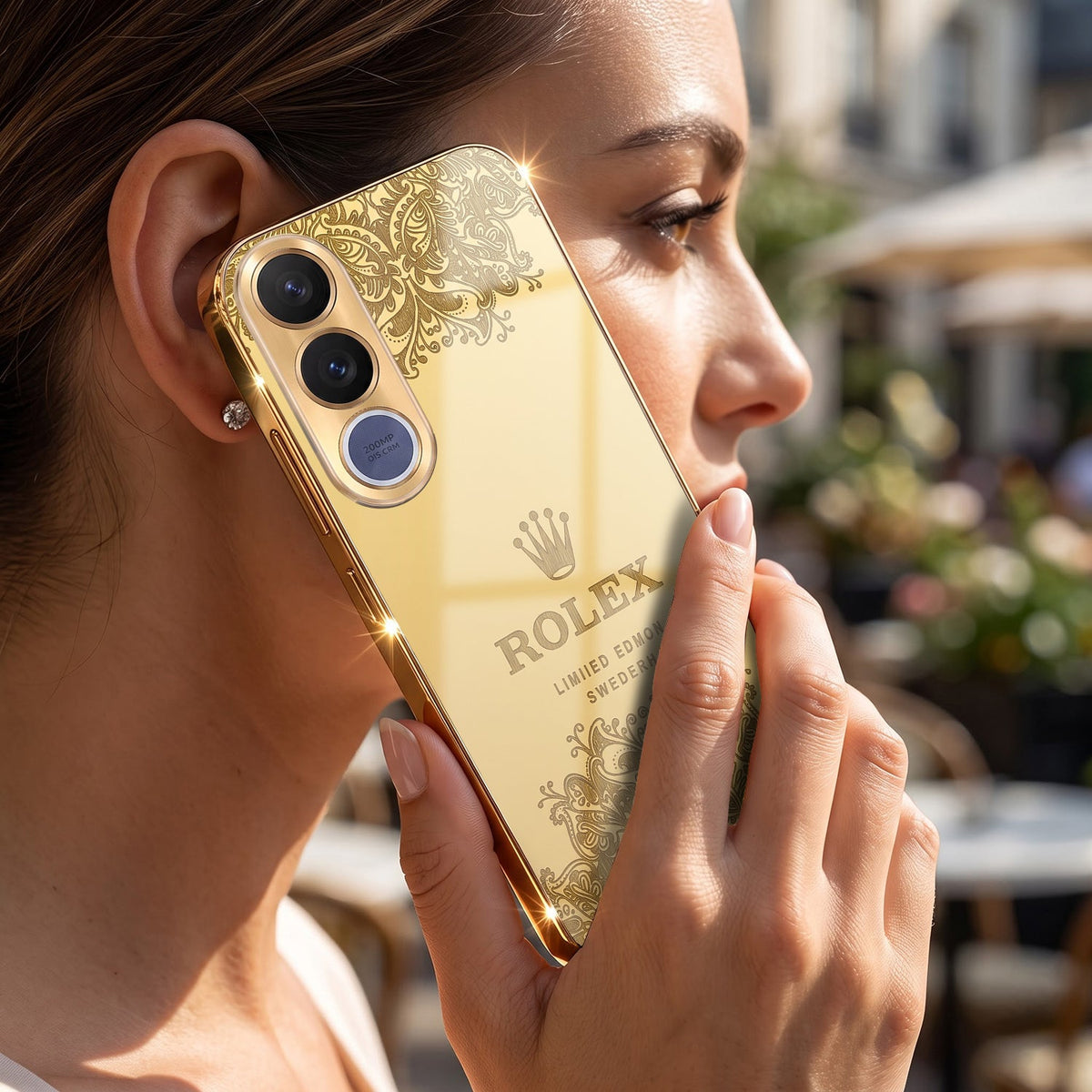 Vivo V70 FE 5G Rolex Crown Gold Electroplated Glass Phone Back Case