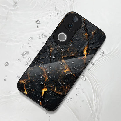 Vivo V50 5G Premium Acrylic Shockproof Glass Back Case (Volcanic Gold)