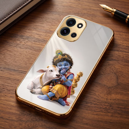 OnePlus Nord 6 5G Bal Krishna Blessings Gold Electroplated Glass Phone Back Case