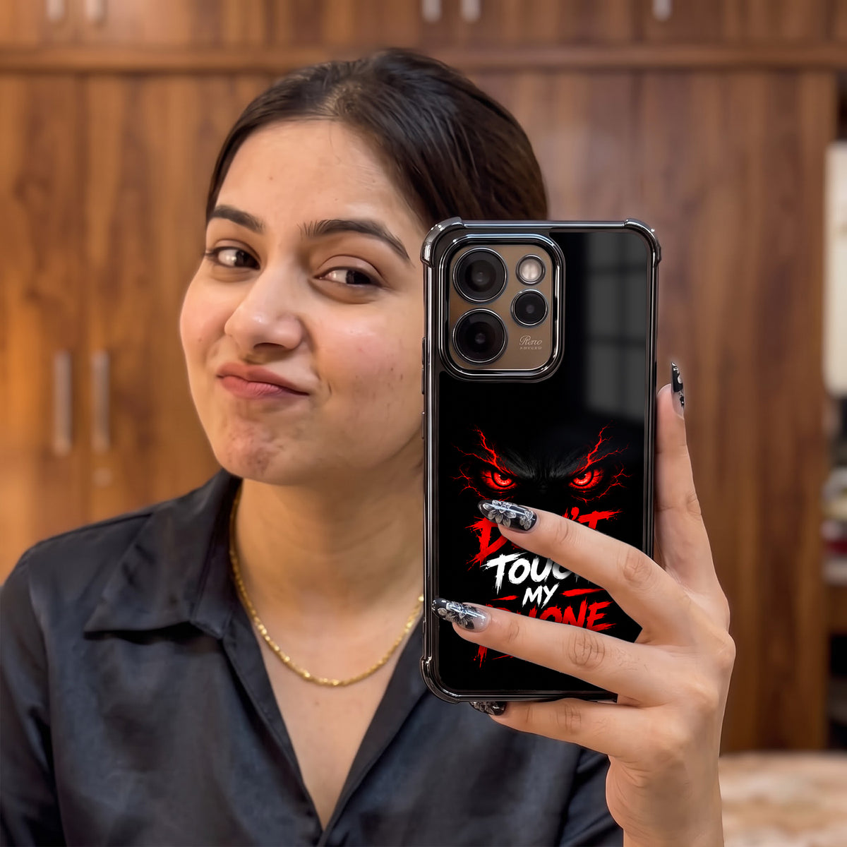 Oppo Reno 15 Pro Mini 5G Don't Touch My Phone Airbags Printed Back Case