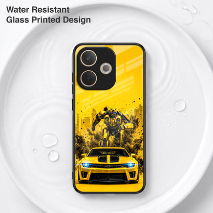 Oppo A5 Pro 5G Yellow Transformers Car Acrylic Glass Back Case