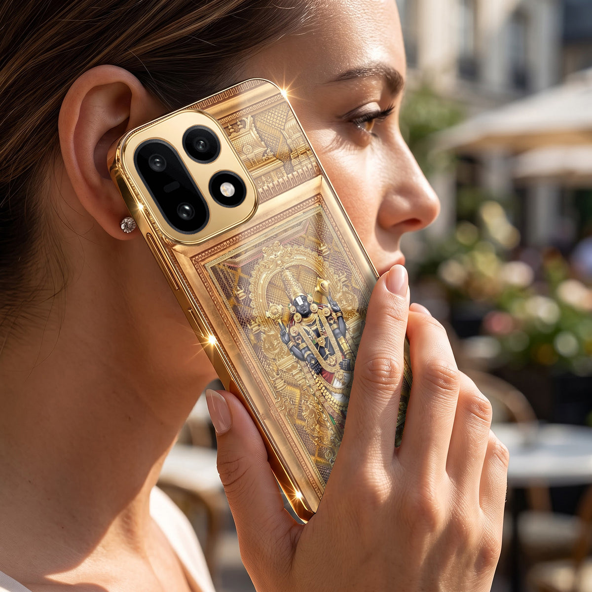 OnePlus 15 5G Premium Heritage Gold Electroplated Glass Phone Back Case
