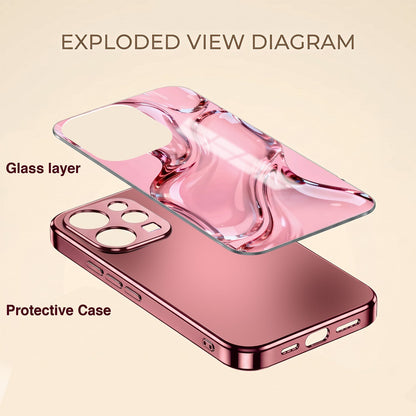 Vivo V70 5G Crystal Wave Energy Pink Electroplated Glass Phone Back Case