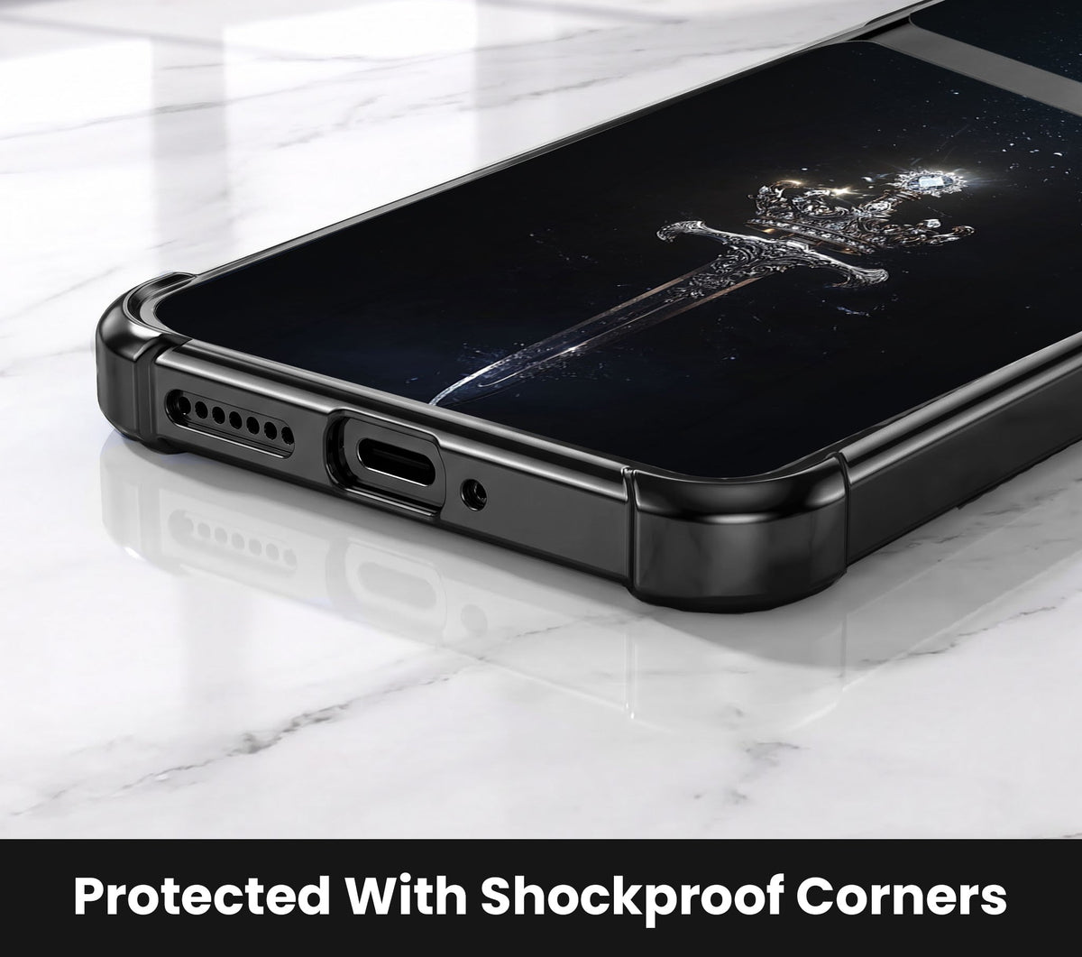 Motorola Edge 60 Pro 5G Royal Crown Sword Dual-Tone Transparent Airbags Case