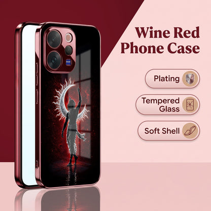 Vivo V70 5G Crimson Divine Burgundy Electroplated Glass Back Case