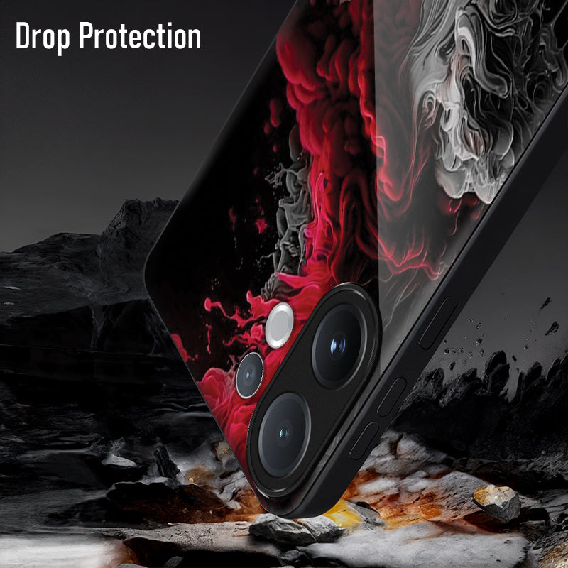 Vivo V60 5G Phone case with drop protection feature on a rocky background