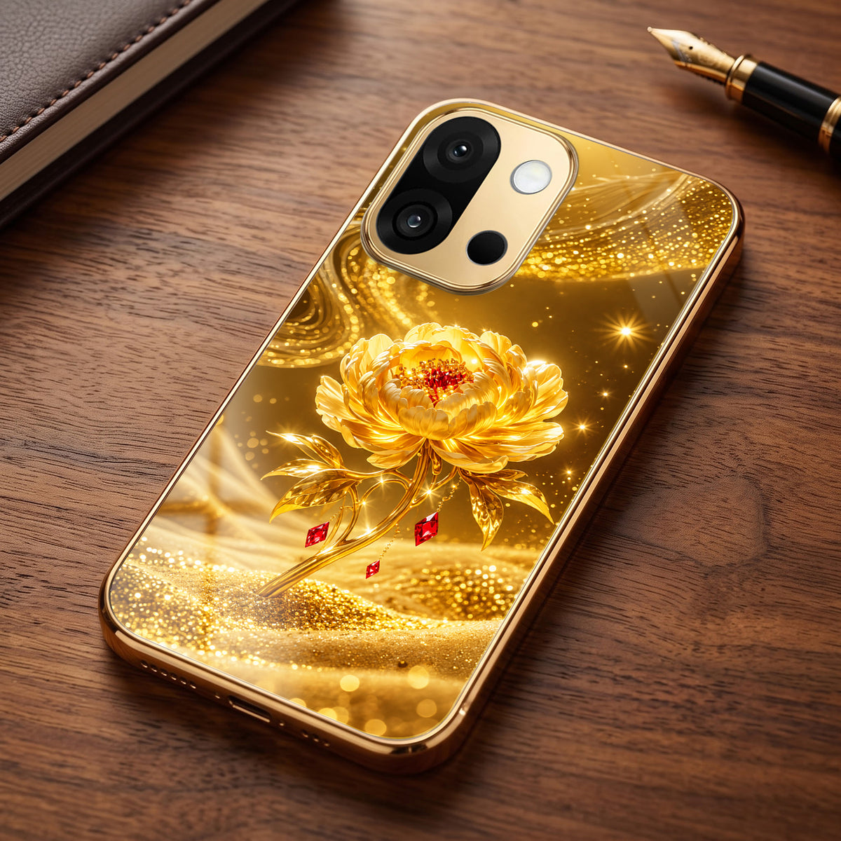 OnePlus 13s 5G Golden Rose Elegance Gold Electroplated Glass Phone Back Case