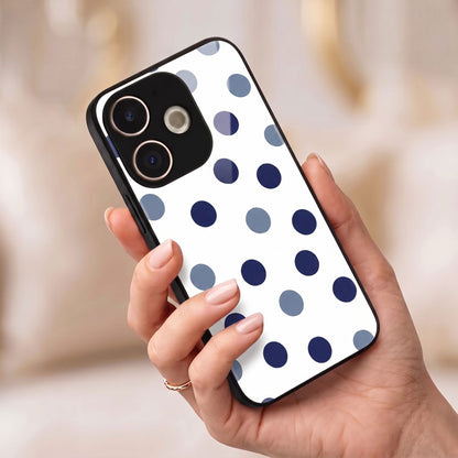 Oppo A5 Pro 5G Elegant White Navy Blue Polka Dot Acrylic Back Cover