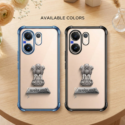 Vivo X200 FE 5G Satyamev Jayate 2-in-1 Emblem Transparent Shockproof Airbag Case