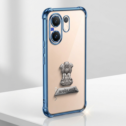 Vivo X200 FE 5G Satyamev Jayate 2-in-1 Emblem Transparent Shockproof Airbag Case