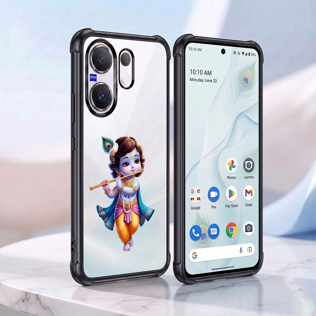 Vivo X200 FE 5G Premium 3D Spot UV Shri Krishna Sticker Shockproof Airbags Case