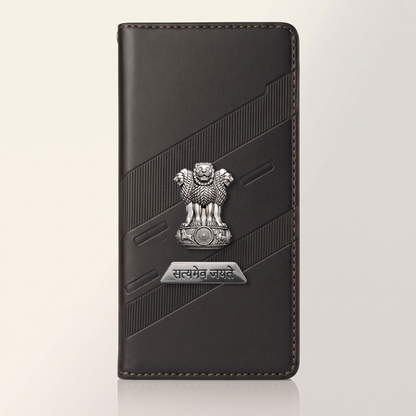 Vivo T4 5G Metal Satyamev Jayate 2-in-1 Emblem Magnetic Flip Wallet Case