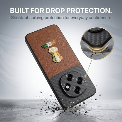 Oppo F31 Pro 5G Tri-Color Satyamev Jayate Carbon Fiber Leather Hybrid Phone Case