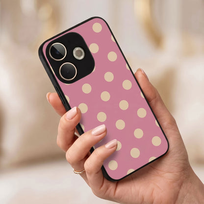 Oppo A5 Pro 5G Elegant Pink & Gold Polka Dot Acrylic Back Cover