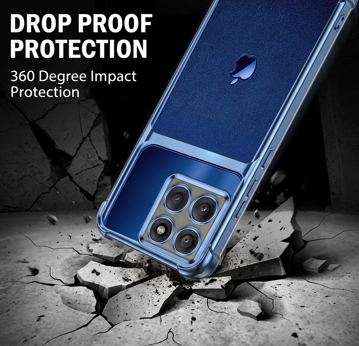 Motorola Edge 60 Pro 5G Apple Blue Glitter Dual-Tone Transparent Airbags Case