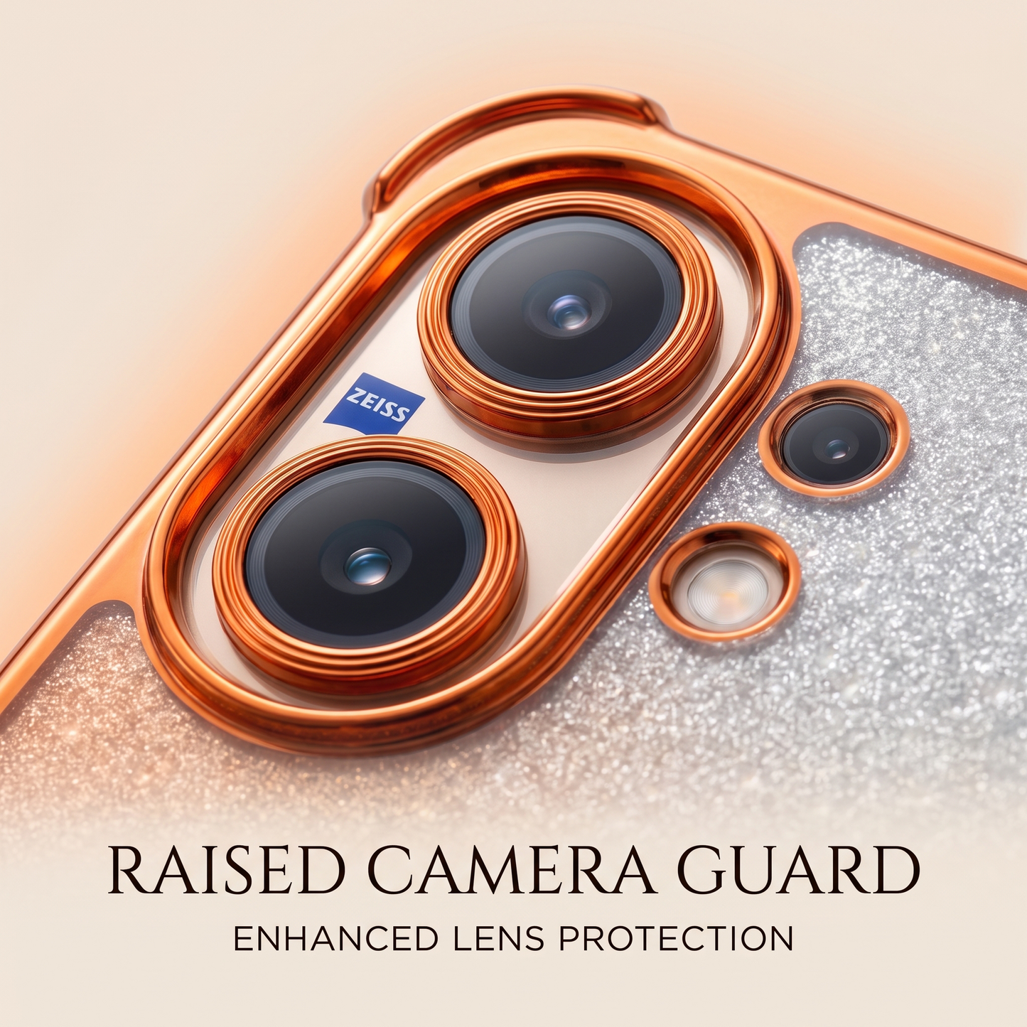 Vivo V60 5G Invincible Bracket Ring Stand Shimmer Airbag Cosmic Orange Case