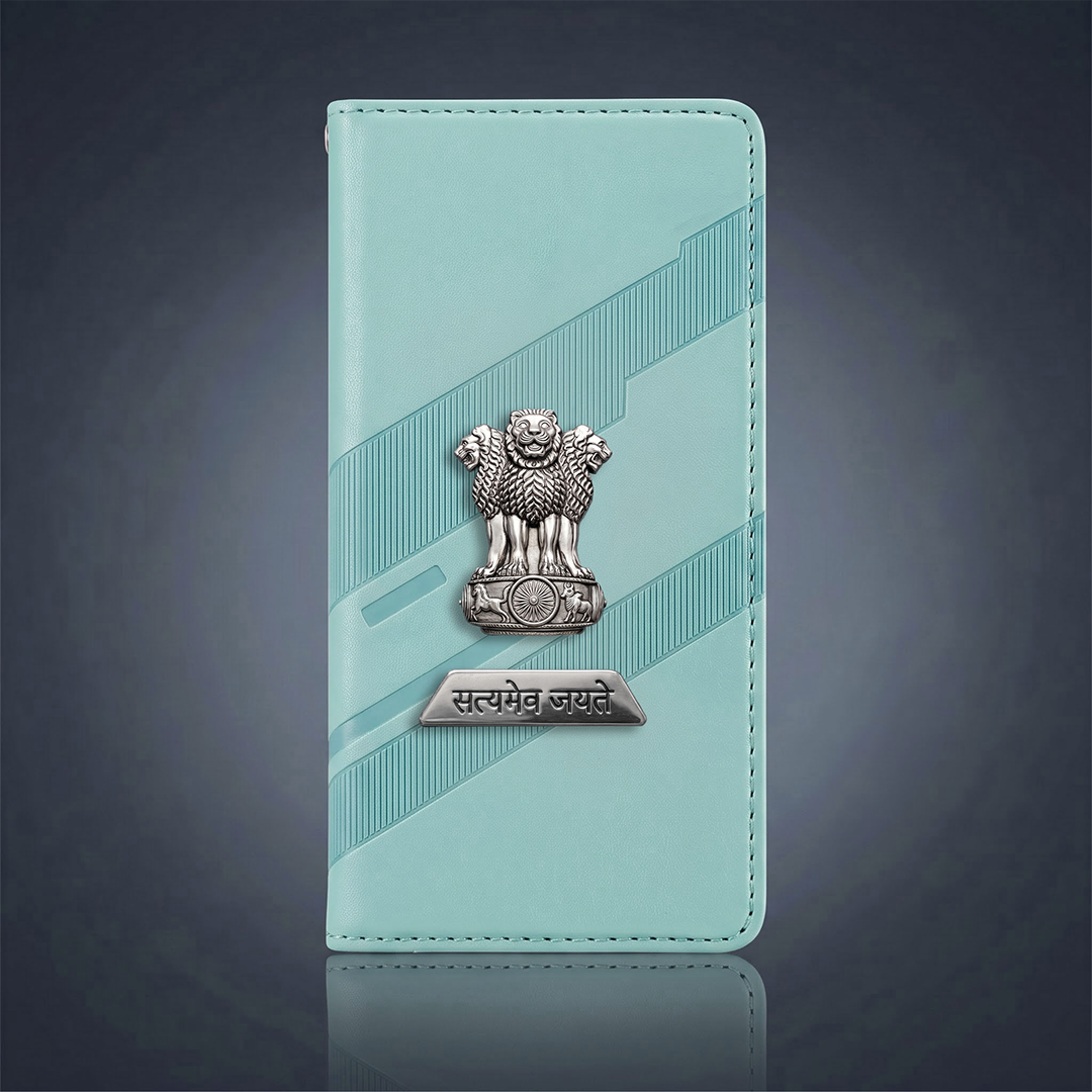 Vivo T4 5G Metal Satyamev Jayate 2-in-1 Emblem Magnetic Flip Wallet Case