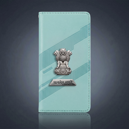 Vivo T4 5G Metal Satyamev Jayate 2-in-1 Emblem Magnetic Flip Wallet Case