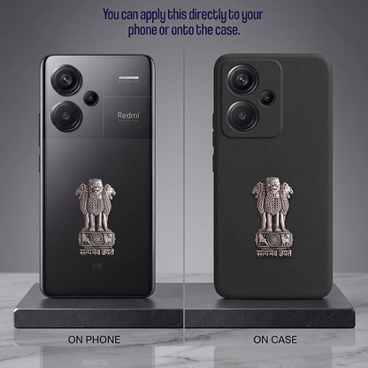 Redmi Note 13 Pro+ 5G Compatible Satyamev Jayate 3D Metal Emblem Sticker