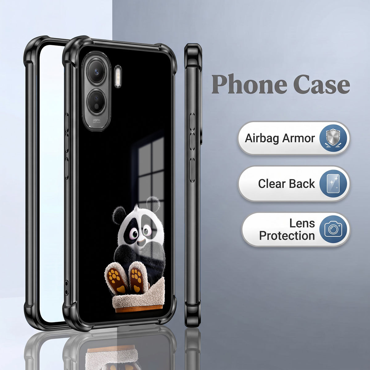 Vivo T5 Pro 5G Cute Panda Airbags Printed Back Case