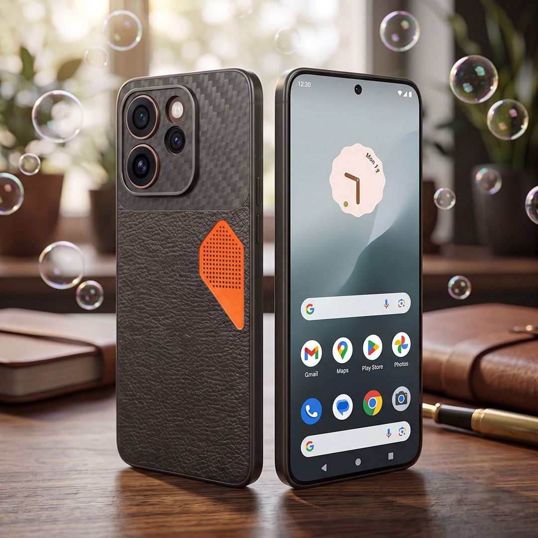 Oppo Reno 15 Pro Mini 5G Carbon Fiber Heat Dissipation Leather Hybrid Phone Case