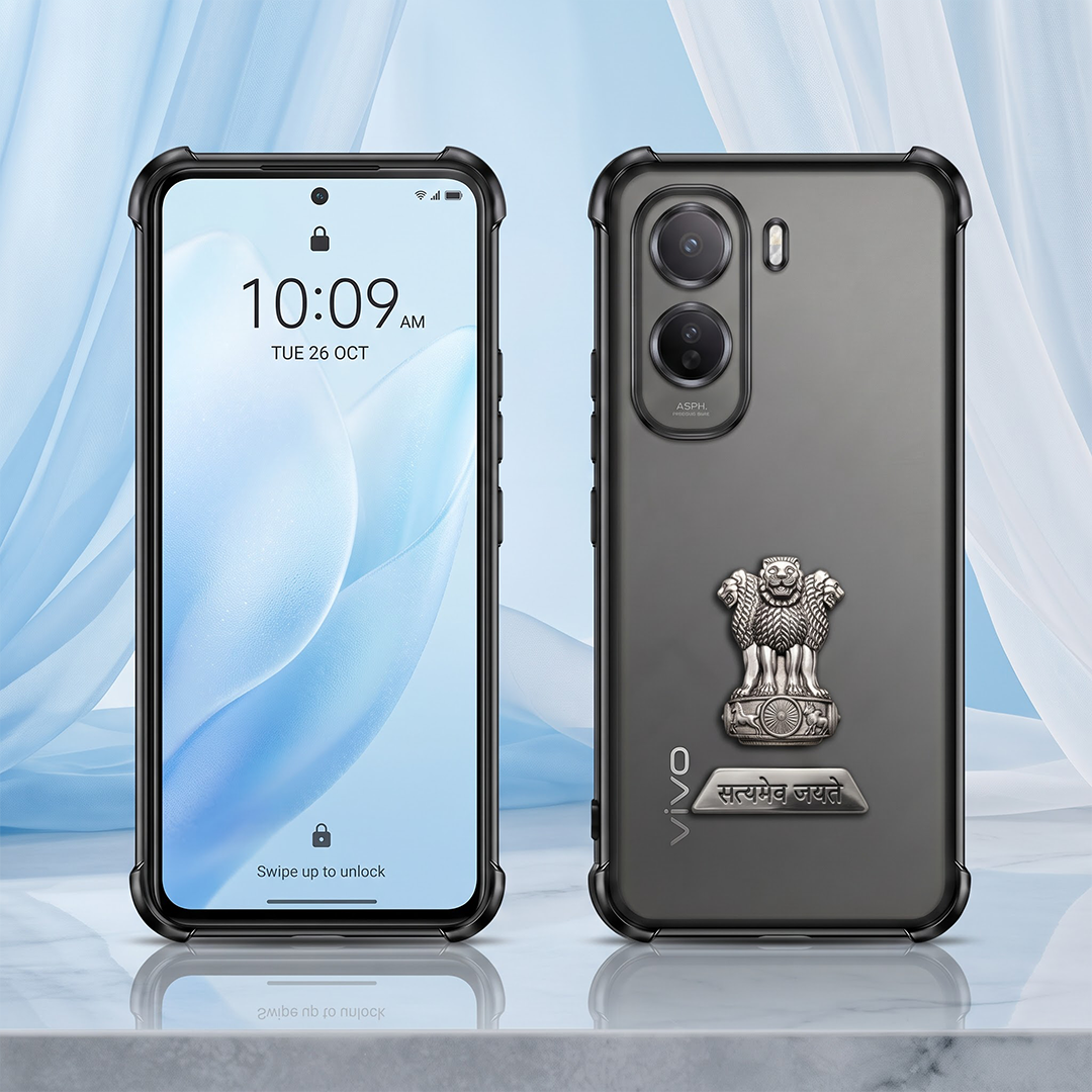 Vivo T5 Pro 5G Satyamev Jayate 2-in-1 Emblem Transparent Shockproof Airbag Case