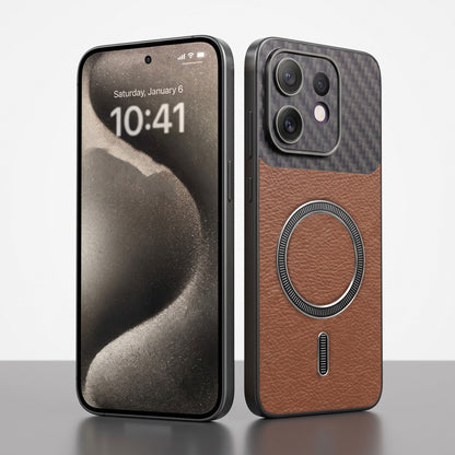 Oppo Reno 16 5G Carbon Fiber Leather Hybrid MagSafe Magnetic Case