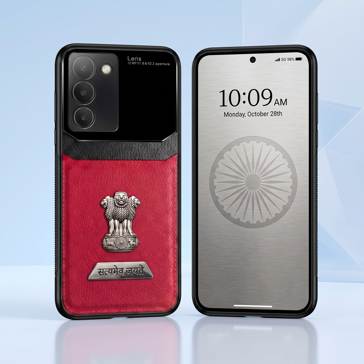 Vivo Y200e 5G Satyamev Jayate 2-in-1 Emblem Leather Lens Protective Back Case